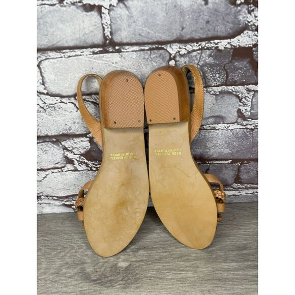 Coasters 2684 Brown Leather Braided Strappy Heel Sandals Women Sz 7M US/38EU - Picture 10 of 16